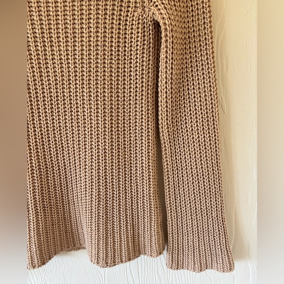 Banana Republic Cream Knit Crochet Woven Long Bell Sleeve Sweater Jumper Top - Picture 6 of 8